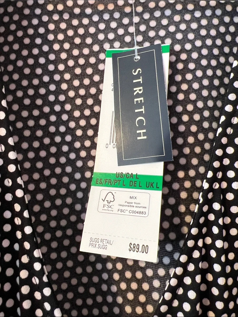 Jones New York Black and White Polka Dot Midi Dress